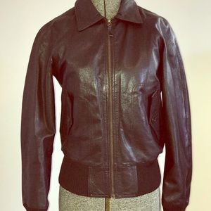 Vintage leather bomber
